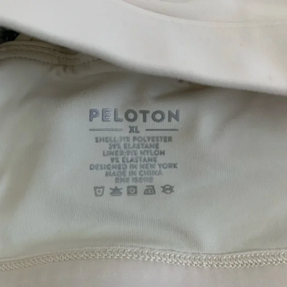 EUC Peloton Cream Sports Bra with Pink Logo size XL - Picture 3 of 3